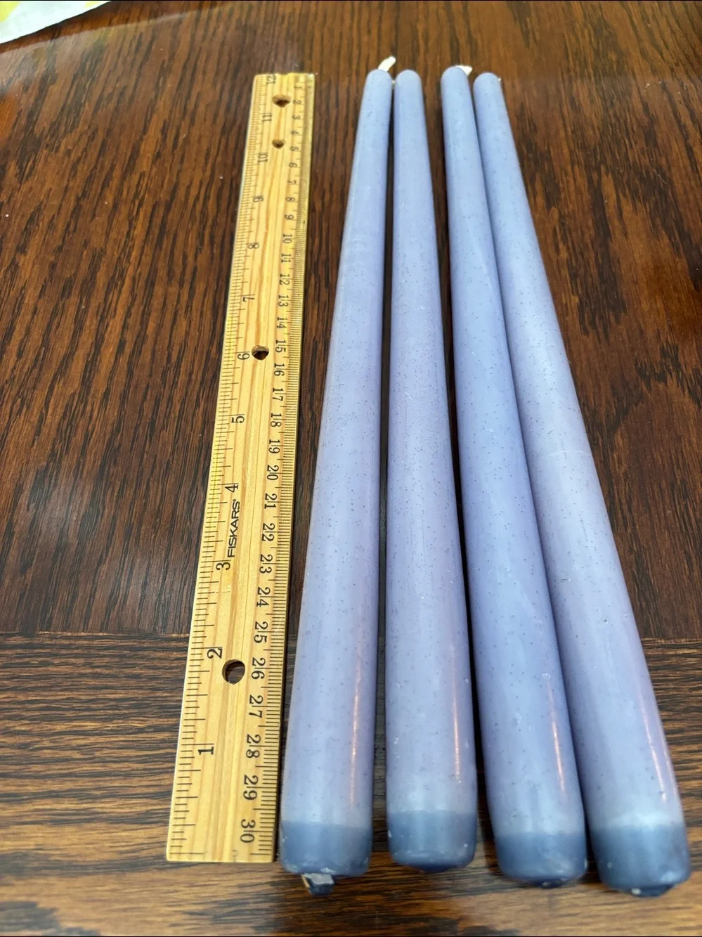 Set of 4 vintage 12 inches long pastel lilac  candles 🕯️